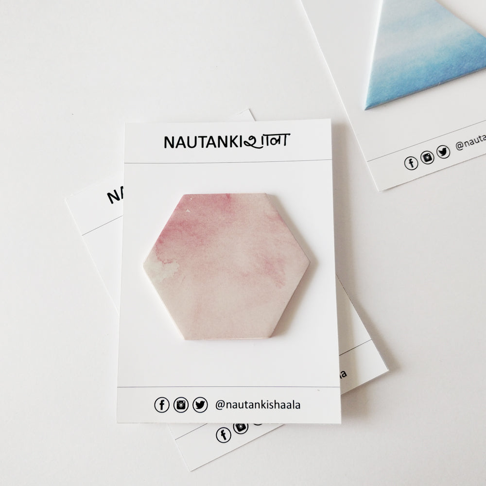 Hexagonal Watercolor & Geometry Sticky Notes - Nautankishaala