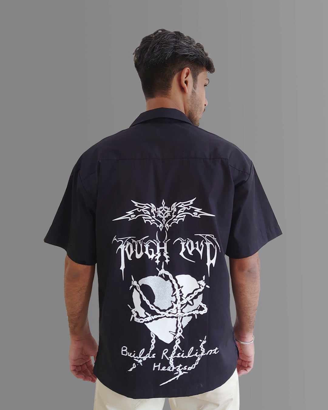 Tough Love Shirt With Beige Cargo Pants