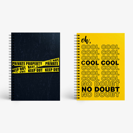 Notebook Set Of 2 - Oh Cool Cool Cool and Private Property