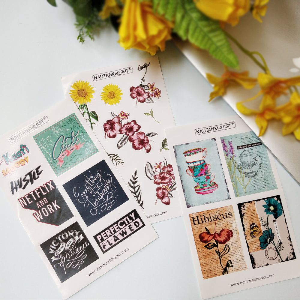 Flowers Stickers Cute, Diary Flower Stickers
