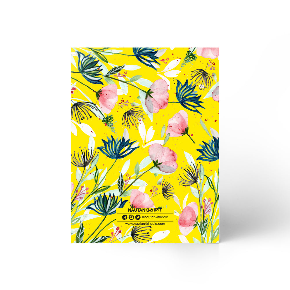 Buy Yellow Floral Notebook Online In India | Nautankishaala - A5 Notebook - Unruled Notebook