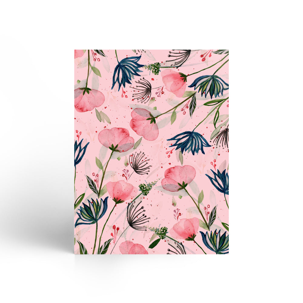 Nautankishaala - Pink Floral Field A5 Notebook | Unruled Notebook For Doodle Online in India