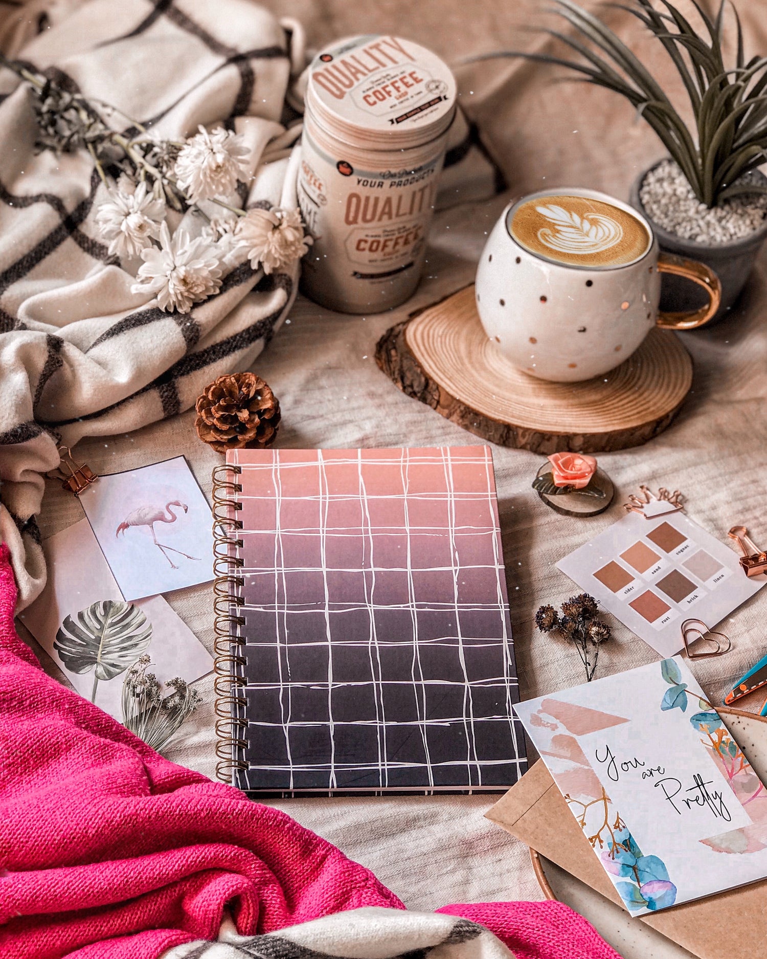 Hand Drawn Ombre Plaids Notebook - Nautankishaala